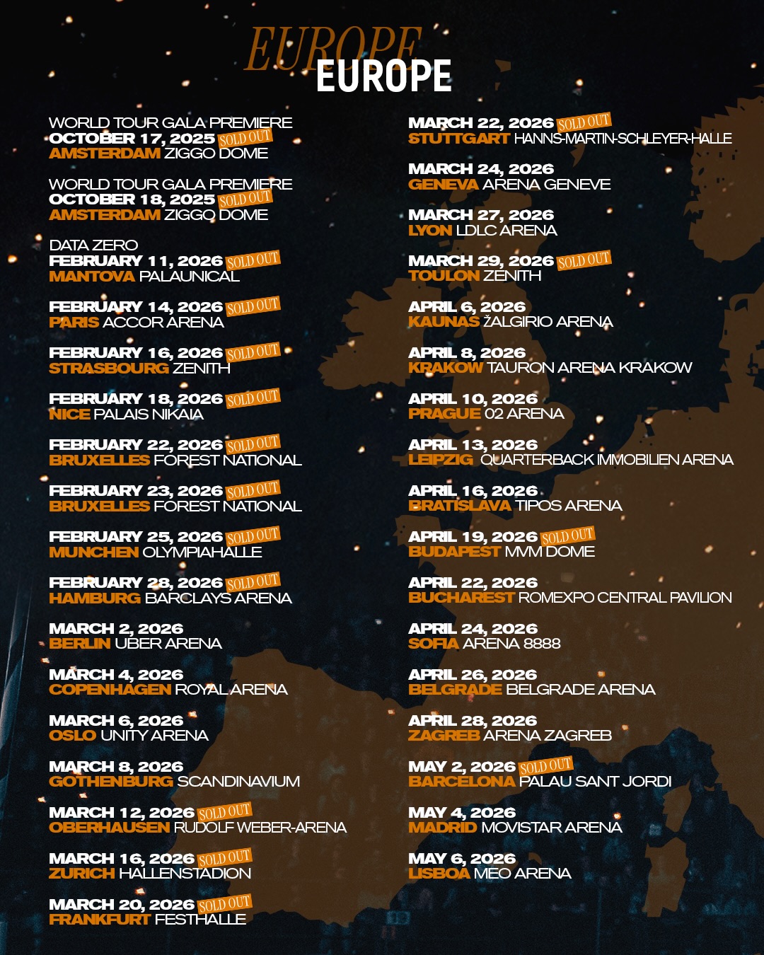 Eros Ramazzotti Una Storia Importante Tour Poster 2026–2027