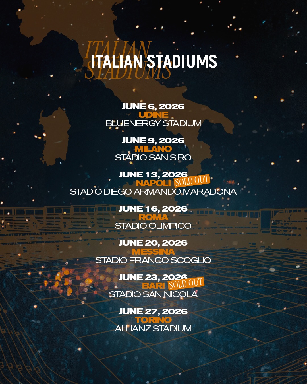 Eros Ramazzotti Una Storia Importante Tour Poster 2026–2027